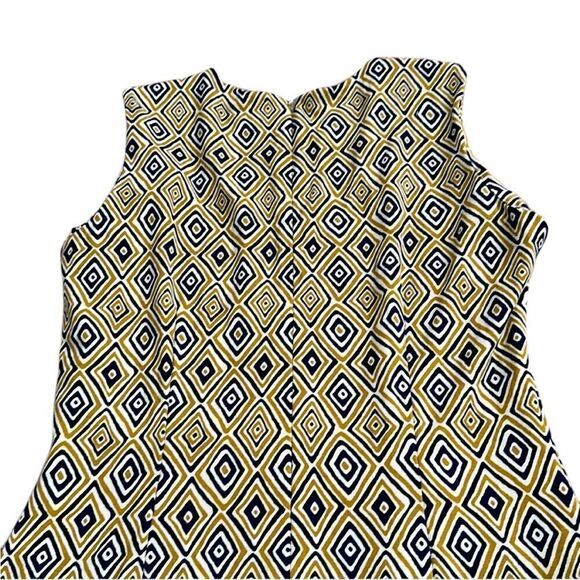 J. McLaughlin Women’s Gold And Navy Sleeveless Dress, Size L - Picture 5 of 8